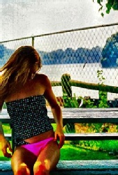 katie - polka dot playing by the river