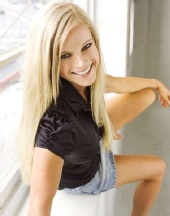 Michaiah - Black shirt, denim skirt