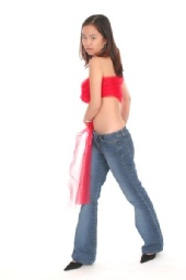 anne - red drape covering...