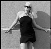 Whitney Auten - Black Dress and Shades