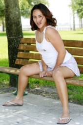 Jessica - Me having fun on the park bench