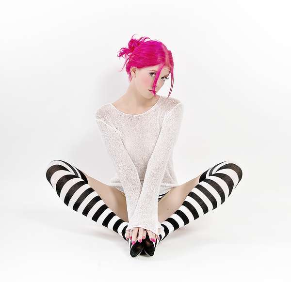 Neon Fushia Starr - Black and white and pink