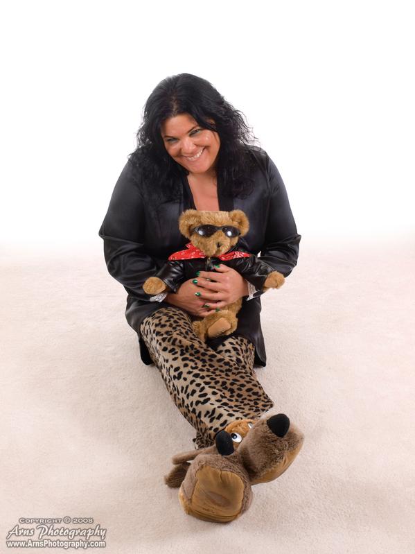 Amber - cuddeling with my teddybear 