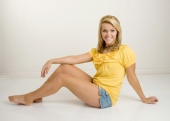 Chelsea Hahn - yellow shirt full body