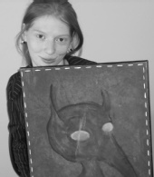 Victoria Wallace - Posing with original art