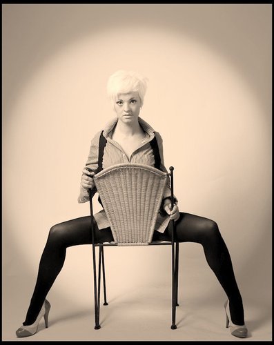 Bambiie - Striking chair pose.