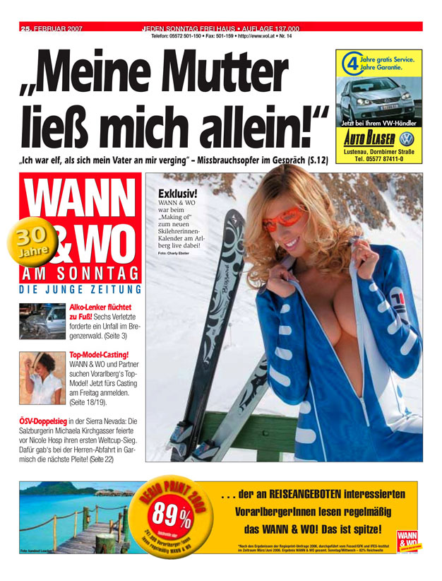 Variety - Front Cover of biggest newspaper in Austria